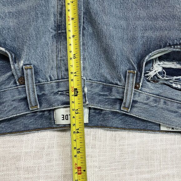 AGOLDE 90s Mid Rise Loose Fit Jeans Women 33 Snapshot Distressed Light Wash - Picture 13 of 15